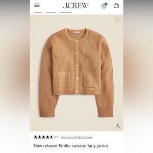 J. Crew relaxed Emilie sweater lady jacket